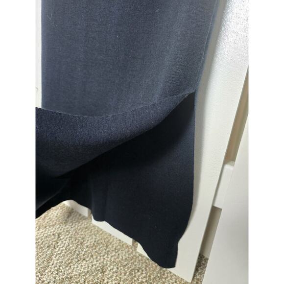 Brochu Walker Merino Wool Blend Soft Pull On Navy Midi Cozy Skirt Large Luxury - Picture 3 of 9